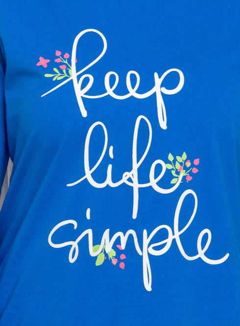 Royal Blue Printed Long - Sleeve Design 22 - Khotwh
